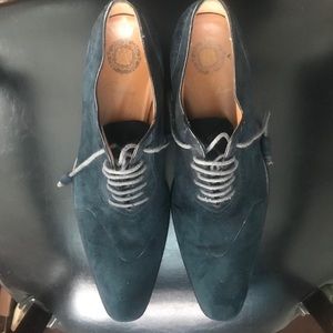 Classic Men Blue Suede Mezlan Dress Shoe